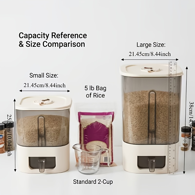 14LB Rice Dispenser, Large Gra - Kitchen Gadgets Organizer ulasan dan harga