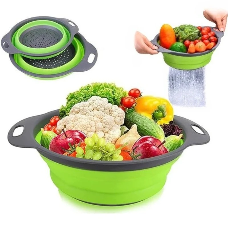 1Pc Foldable Silicone Strainer - Kitchen Gadgets Organizer ulasan dan harga